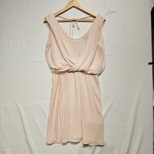 NWT White House Black Market Blush Pink Draped Wrap Mini Dress Size 4